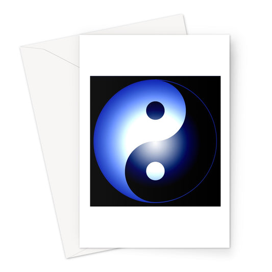 Yin Yang in blue Greeting Card - Nature of Flowers