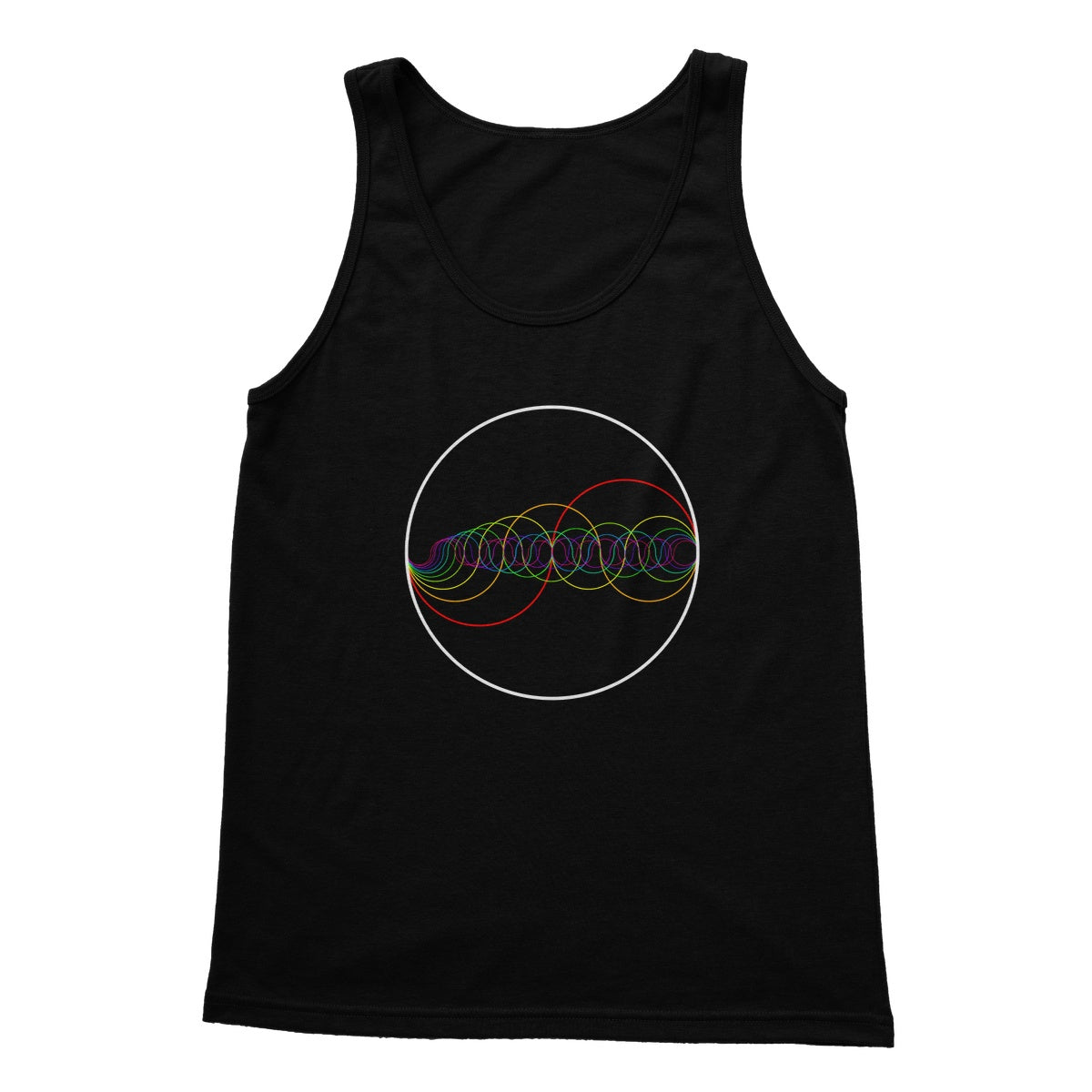 Rainbow-Coloured Waves in Circle  Softstyle Tank Top