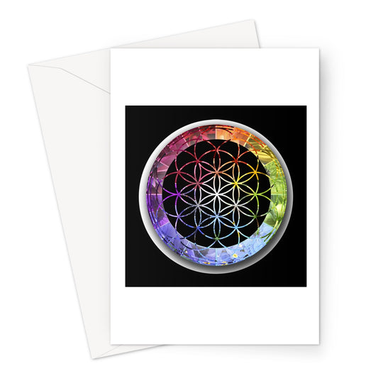Flower of Life Rainbow Print Greeting Card - Nature of Flowers