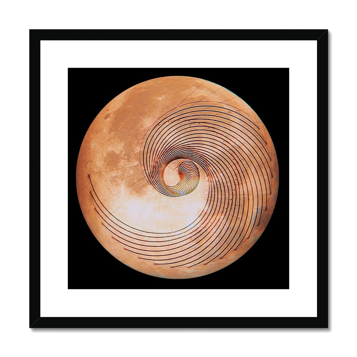 Fibonacci Moon Print Framed & Mounted Print