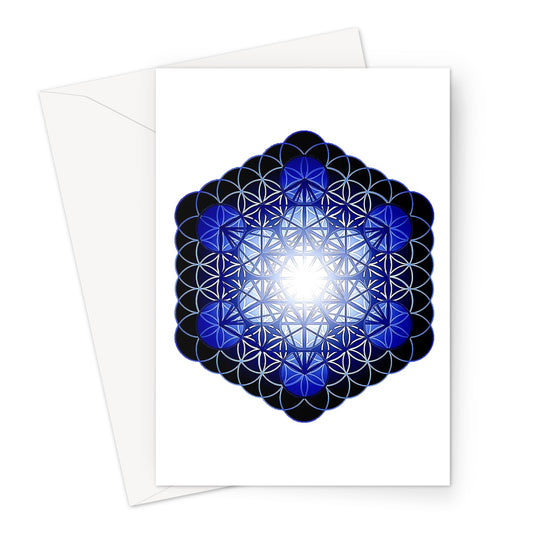 Fruit of Life Glow in Blue Greeting Card