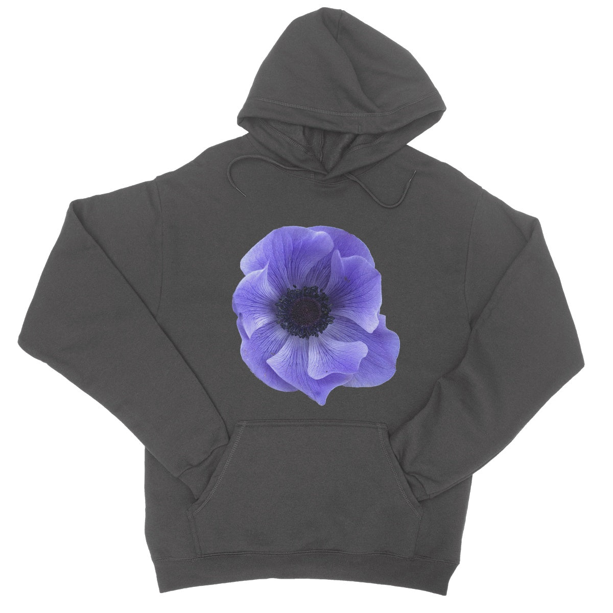 Mistral Blue Anemone Flower College Hoodie