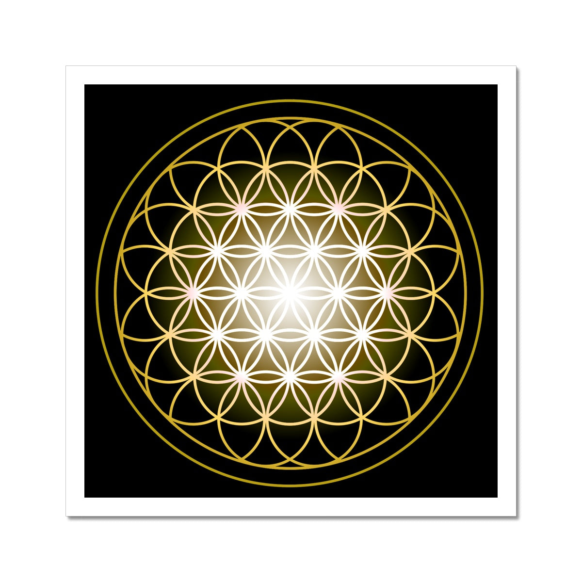 FLOWER OF LIFE – Sacred deals Geometry Linoleum Printing – Gold/Nature