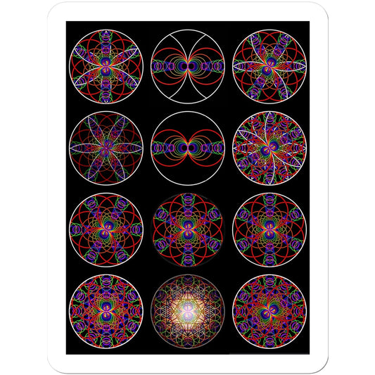 12 variations of sound waves electromagnetic energy Sticker