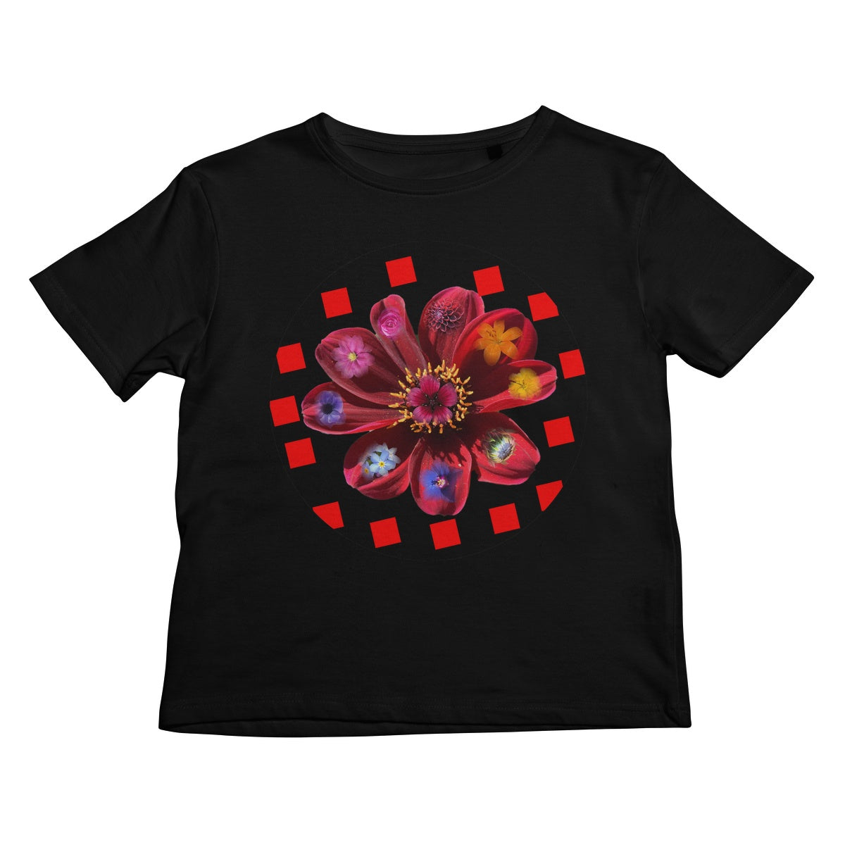 Neo's Red Rainbow Flower Kids T-Shirt