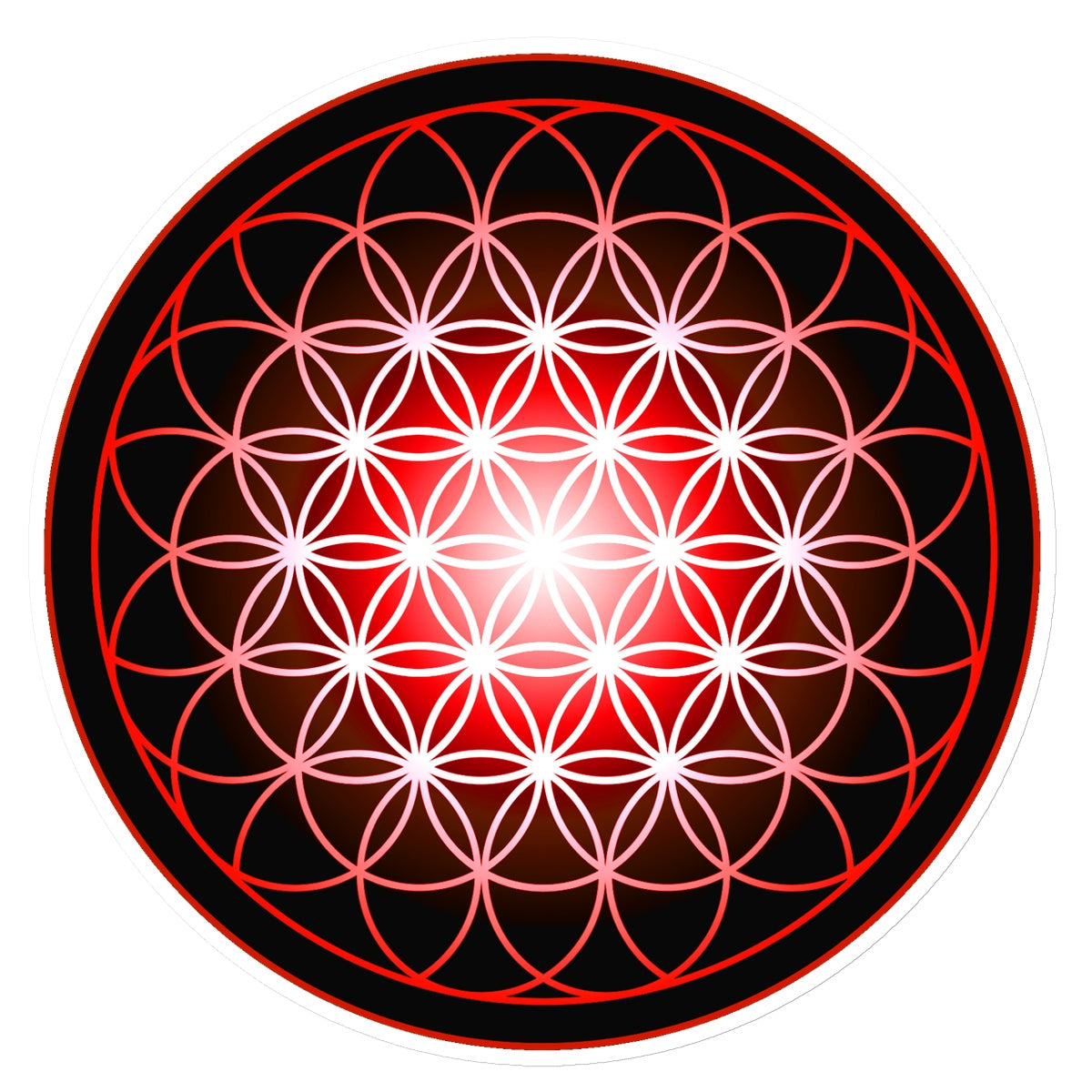 Flower of Life in Red Sticker