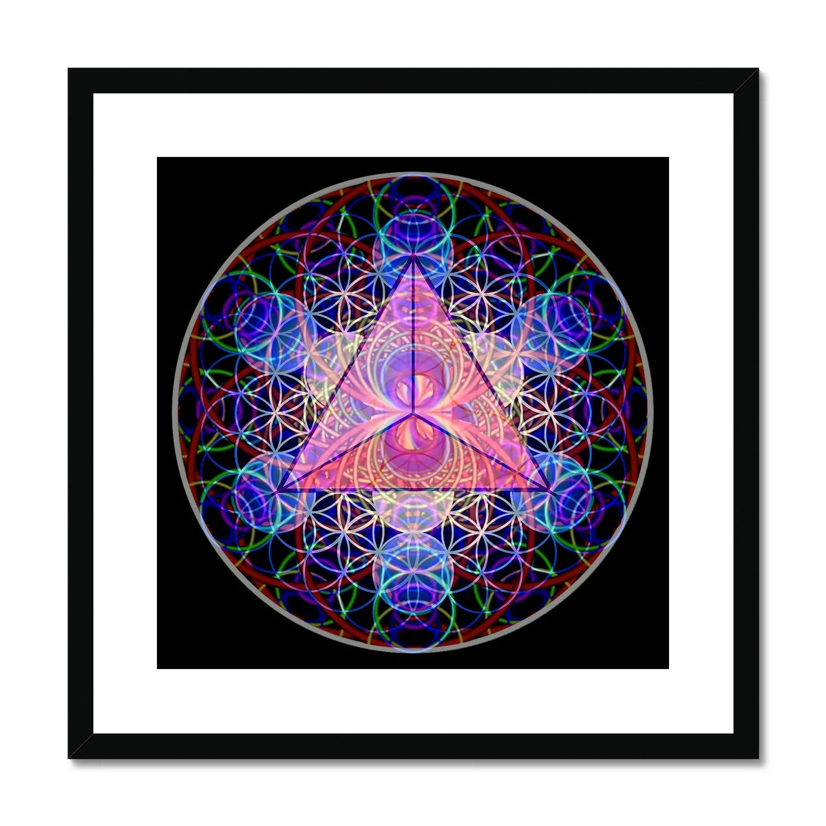 The Platonic Solid Tetrahedron with the inverted sound waves Framed & Mounted Print