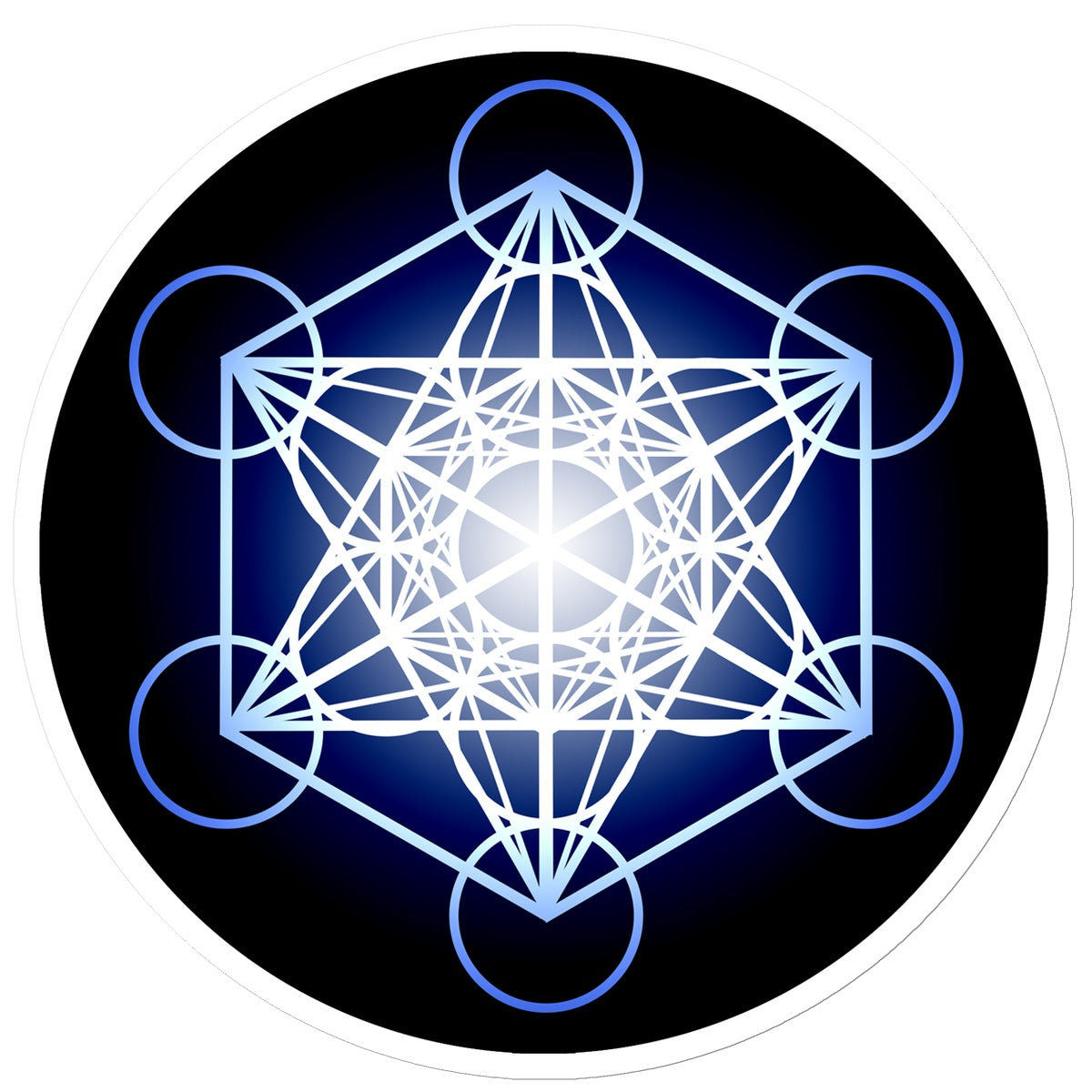 Metatron's Cube in Blue Sticker - Nature of Flowers