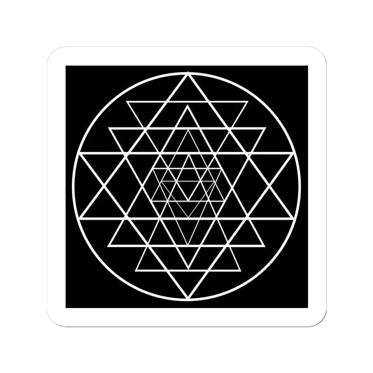 Shri Yantra Print Sticker - Nature of Flowers