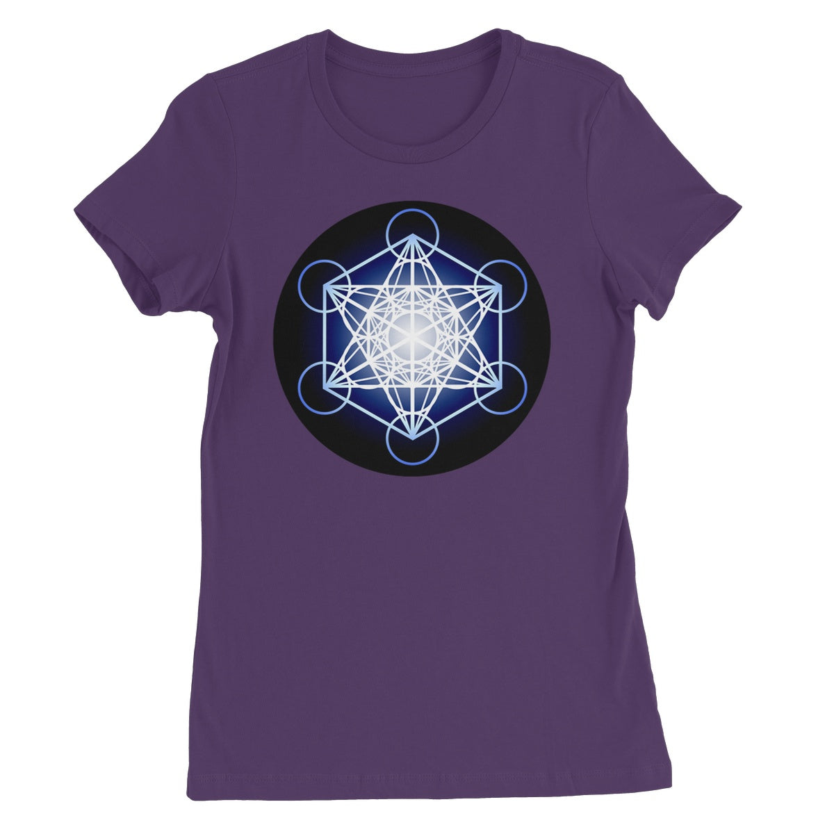 Metatron's Cube in Blue Women's T-Shirt - Nature of Flowers