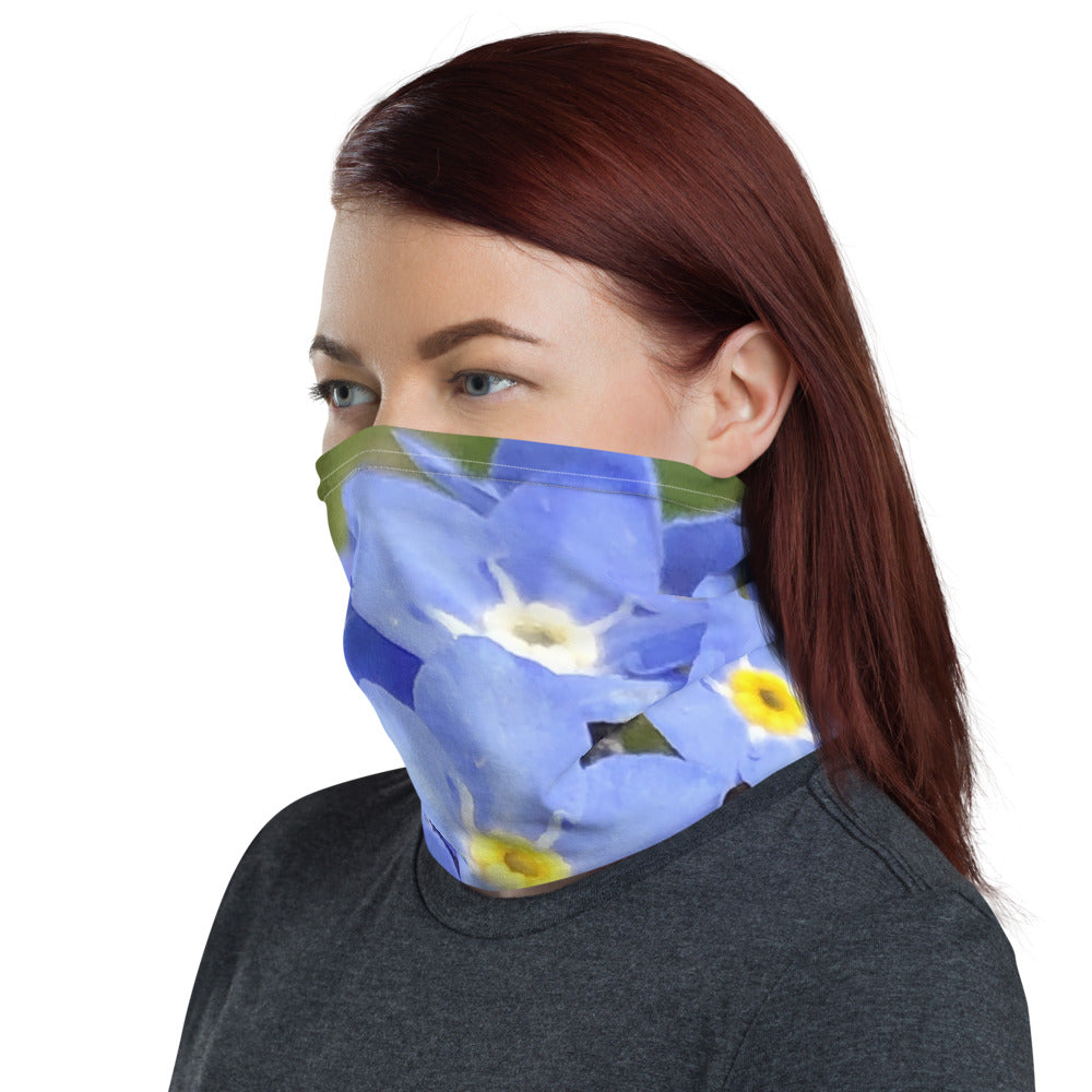Blue Forget Me Not Flower Neck Gaiter - Nature of Flowers